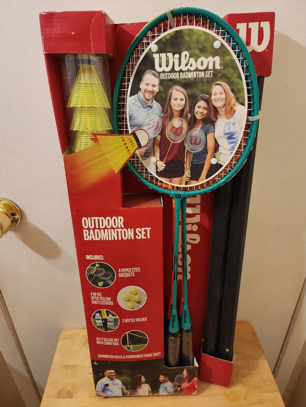 Wilson Outdoor Badminton Set with 4 Racquets, 4 Shuttlecocks, 20 FT Net & MORE!